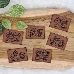 Kunstlederlabel "Lustige Tiere mit Sprüchen" 4